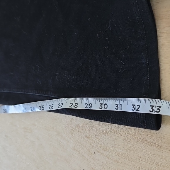 NWT!! Denim Crossover Waist Black Pocket Flare Stretch Knit High Waisted Md Tall - Picture 8 of 9